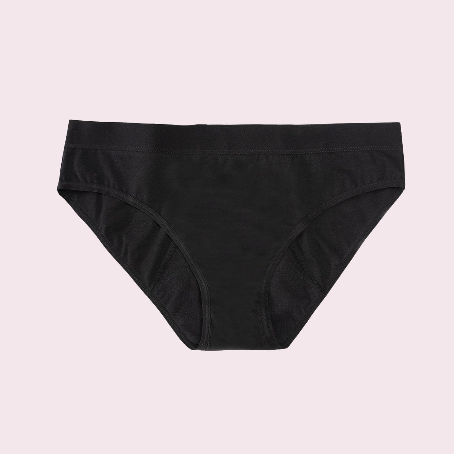 Vue produit à plat de la culotte en coton pour Ados, couleur unie noire
