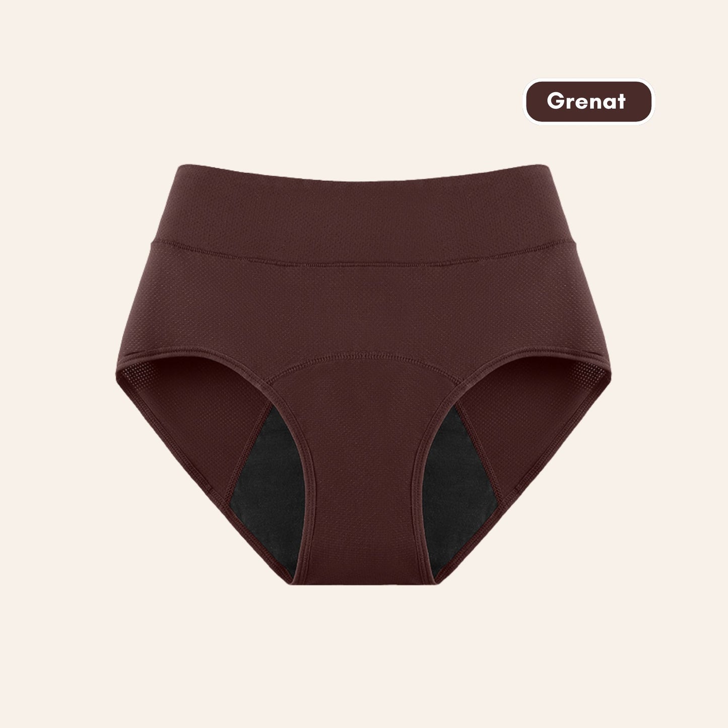 Vue produit à plat de la Culotte Mi-haute respirante couleur grenat