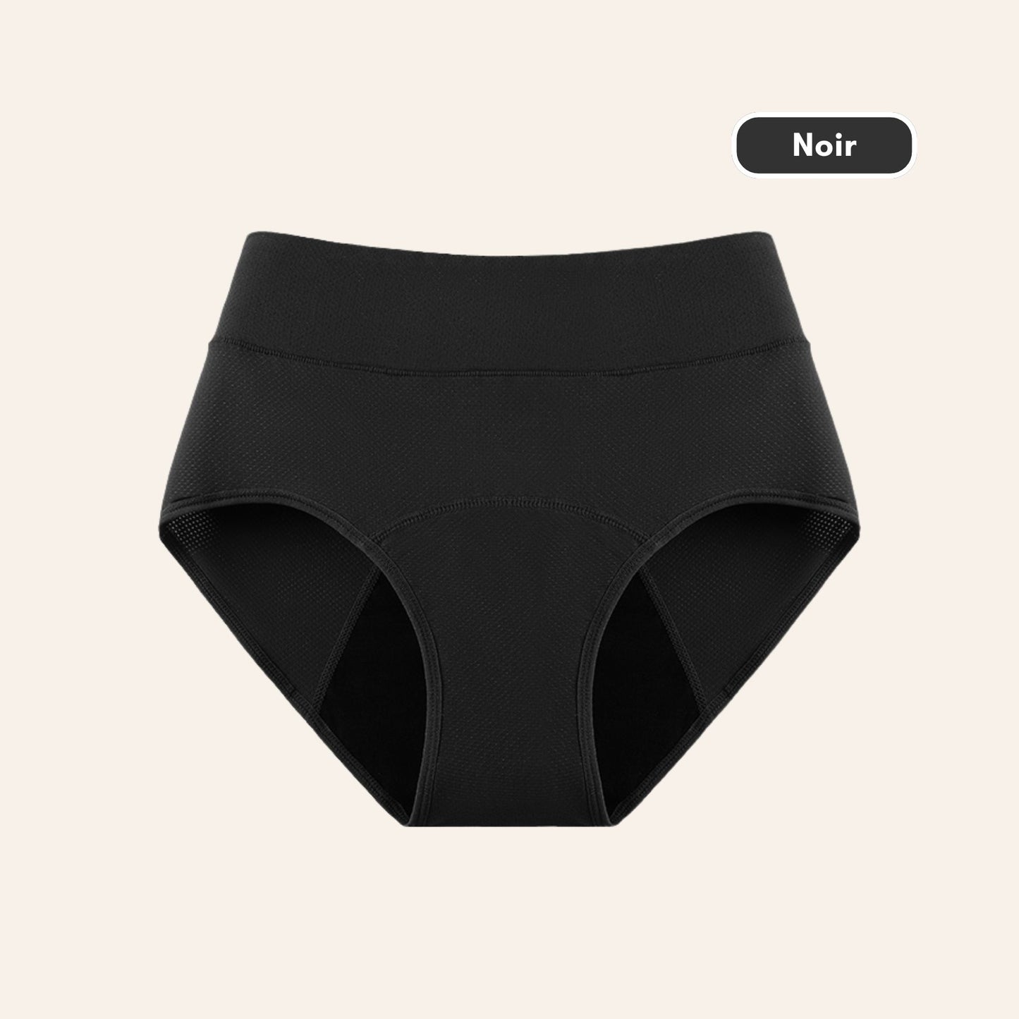 Vue produit à plat de la Culotte Mi-haute respirante couleur noire