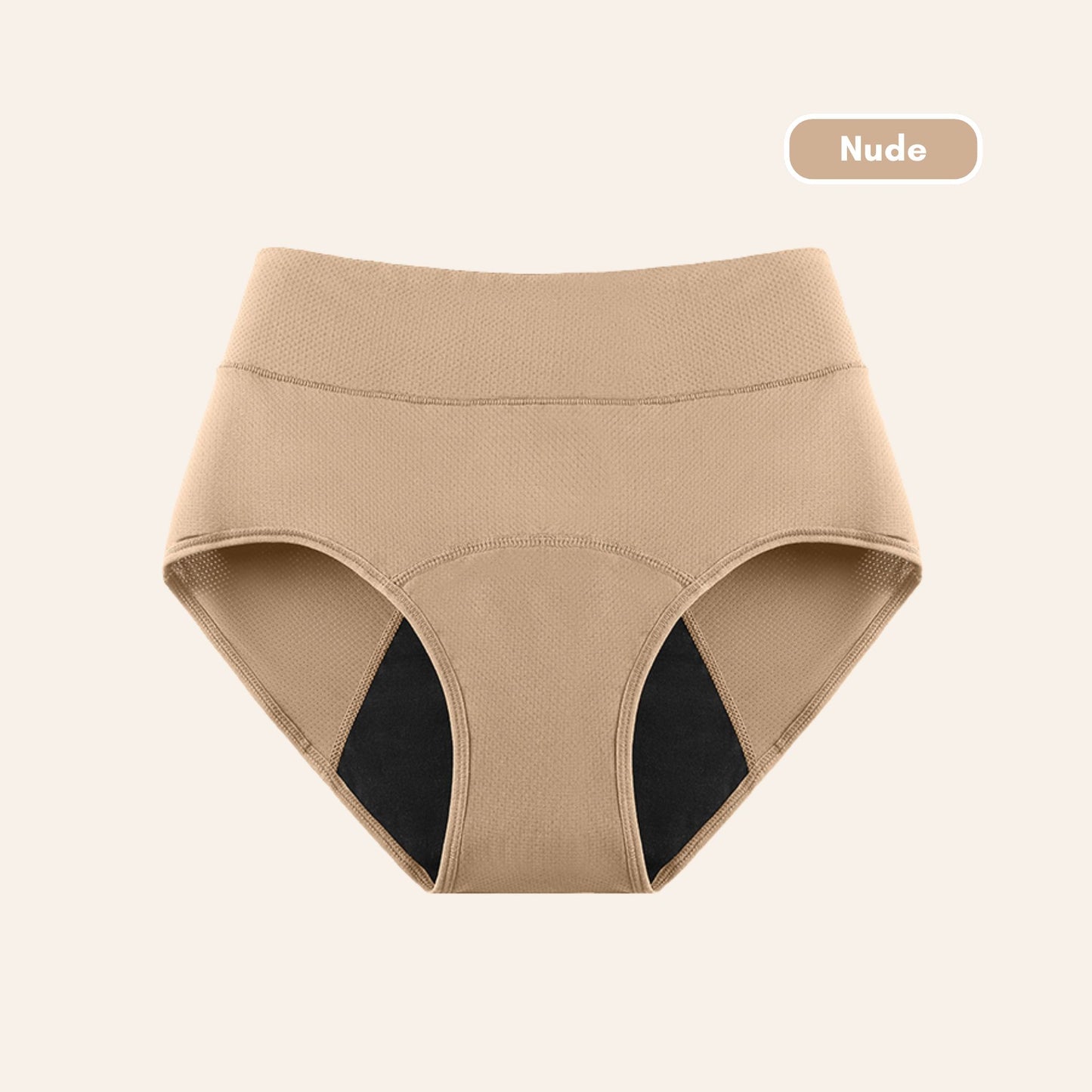 Vue produit à plat de la Culotte Mi-haute respirante couleur nude