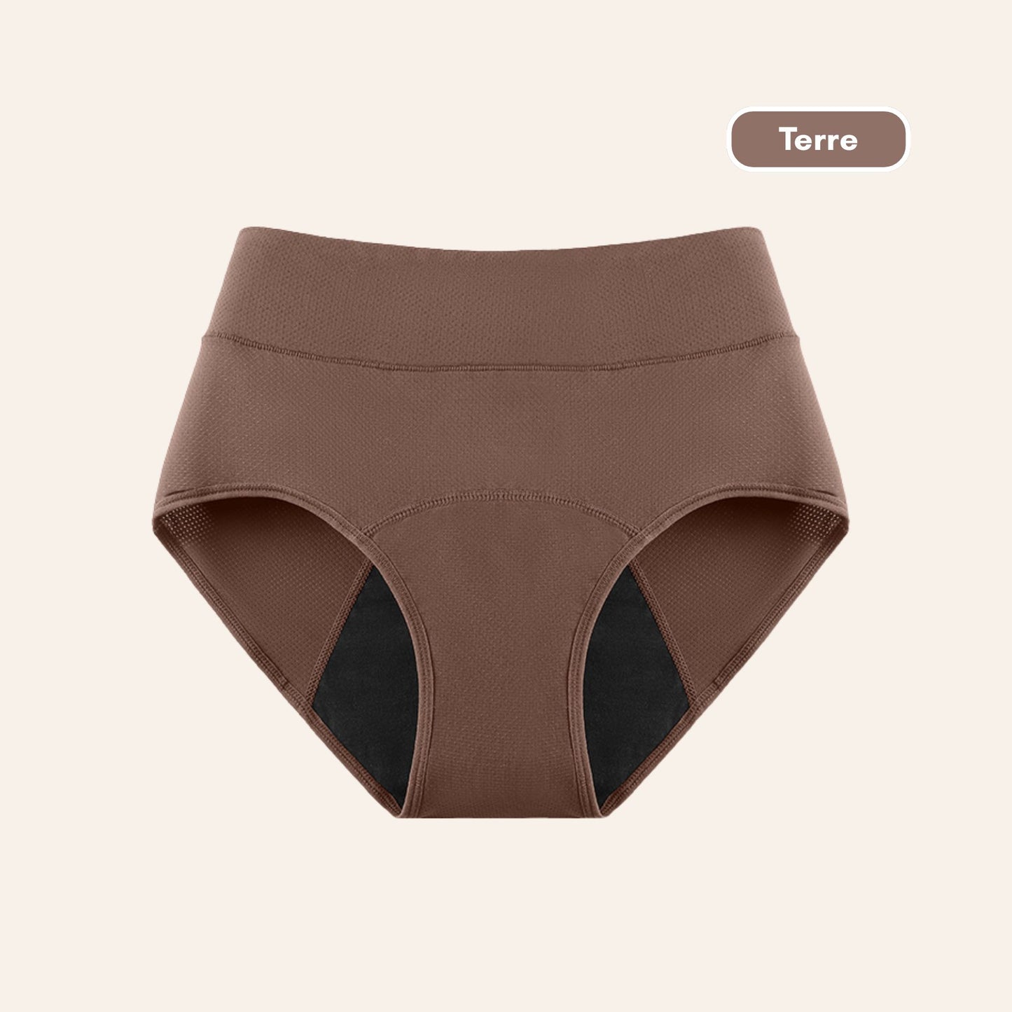 Vue produit à plat de la Culotte Mi-haute respirante couleur terre