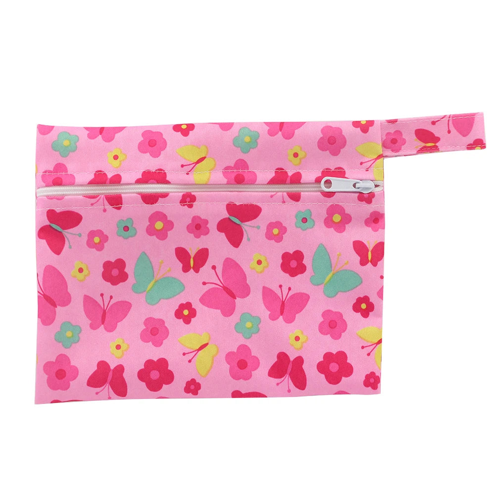 Pochette de transport imperméable - rose papillons et fleurs