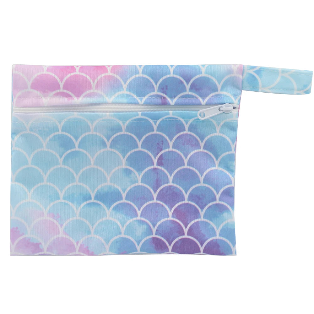 Pochette de transport imperméable - couleur bleu ciel écailles de poisson