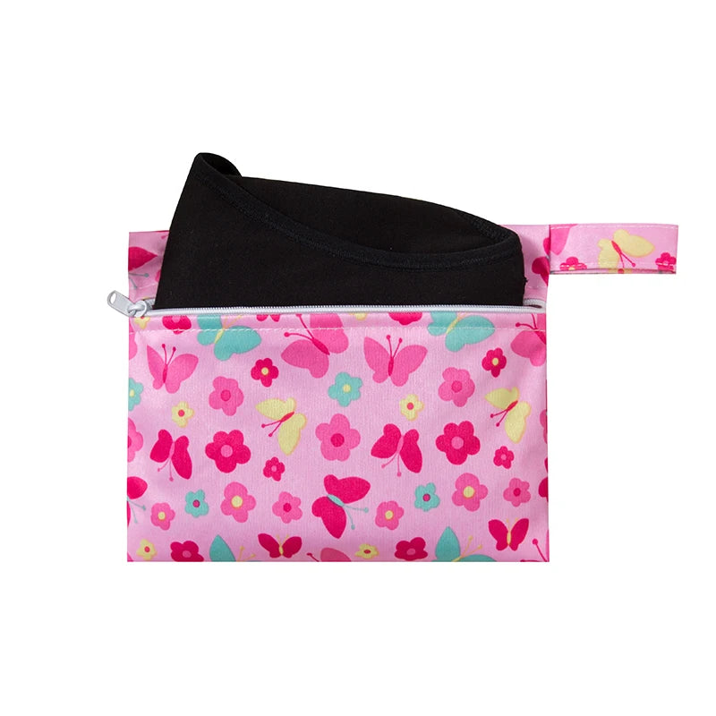 Pochette de transport imperméable - rose papillon