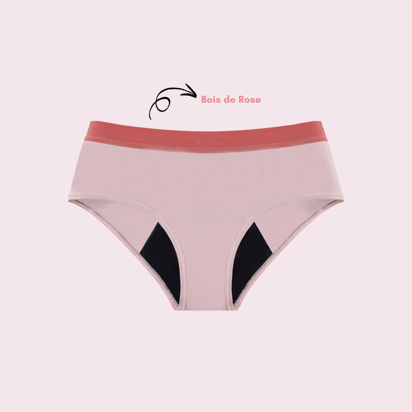 Shorty en Coton Bi-Couleur, couleur rose pâle et ceinture vieux rose