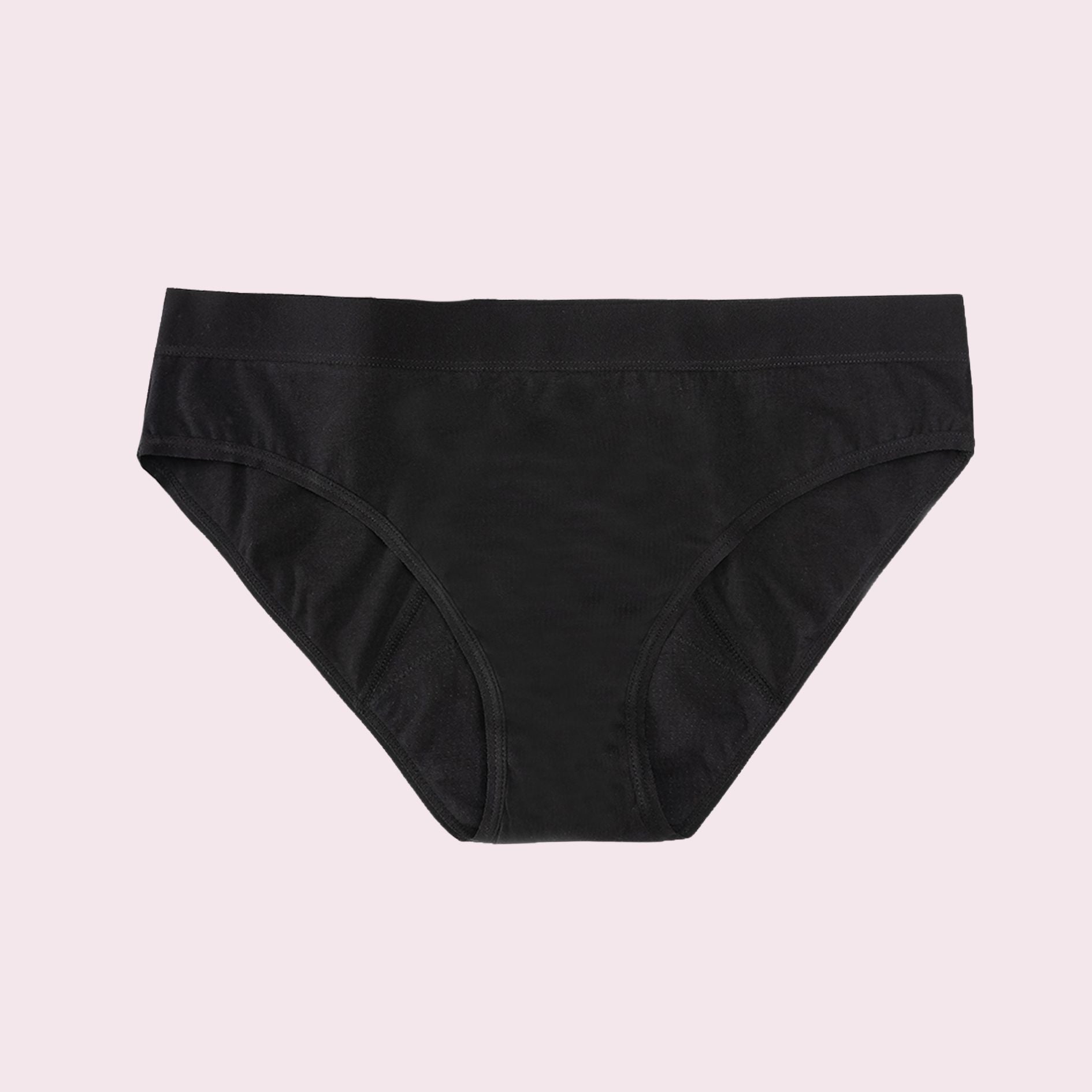 Vue produit à plat de la culotte en coton pour Ados, couleur unie noire