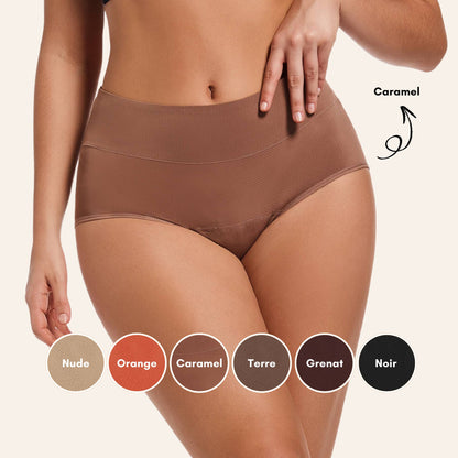Vue avant de la Culotte Mi-haute respirante couleur caramel