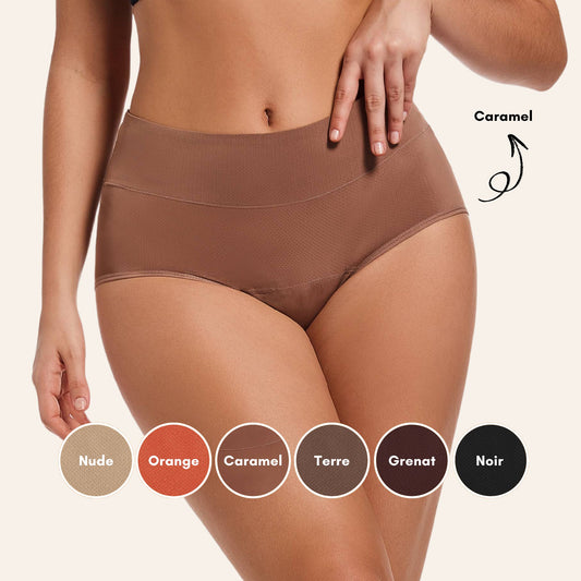 Vue avant de la Culotte Mi-haute respirante couleur caramel