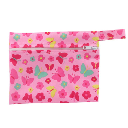 Pochette de transport imperméable - rose papillons et fleurs