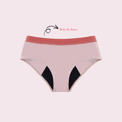 Shorty en Coton Bi-Couleur, couleur rose pâle et ceinture vieux rose